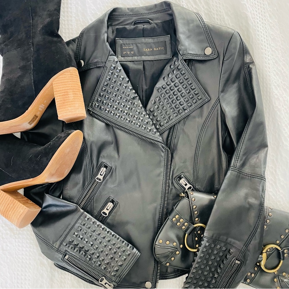 Studded Black Leather Jacket
